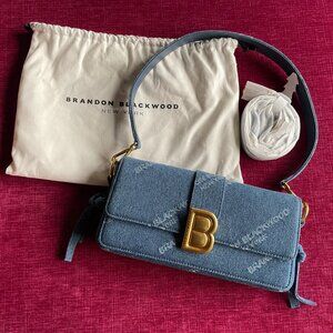 BRANDON BLACKWOOD Logo Denim Nia Bag